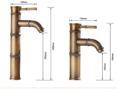 Fancy Basin Faucet Tap Mixer Hot And Cold Bamboo Spout 12 Inch Height Brown Antique Colour At Rs