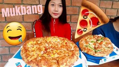 Pizza Eating Show Dominos Pizza Mukbang Jasmine Cinzah Youtube