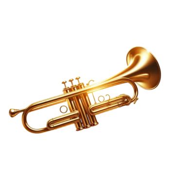 3d Beautiful Golden Trumpet Vector Illustration 3d Beautiful Golden