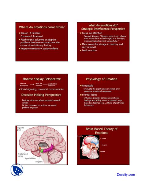 Theory of Emotions - Fundamentals of Psychology - Lecture Slides - Docsity