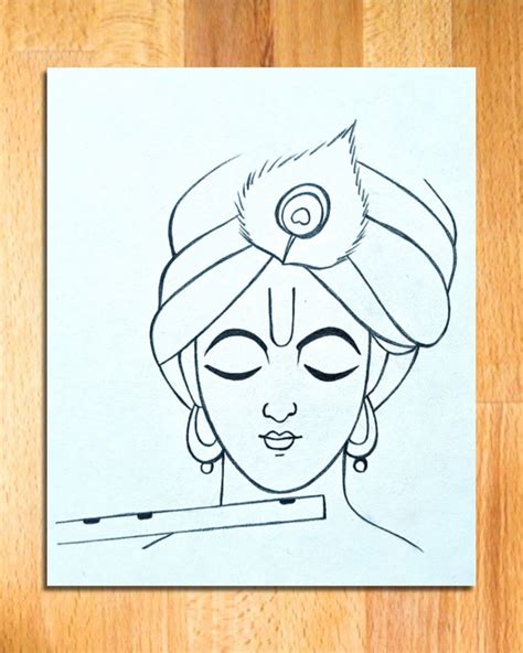 Lord Shree Krishna Drawing Easy and Step by Step | Easy Lord Krishna ...