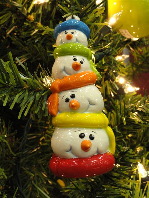 Snowman Stack Ornament Clay Ornaments Christmas Ornament Crafts