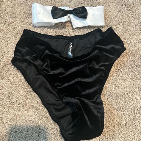 Black Velvet Tuxedo Bikini Set Bikinilife Costume Depop