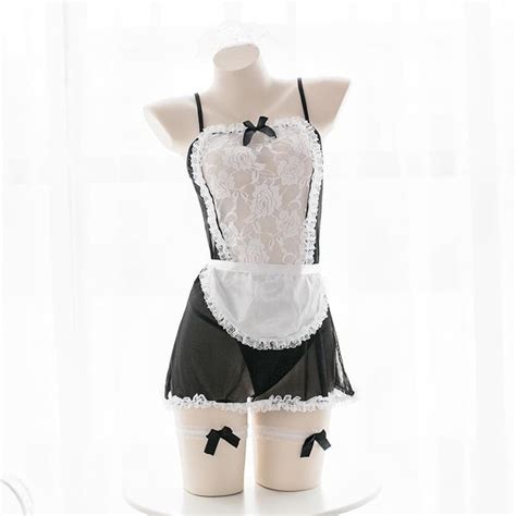 Sexy Franc S Maid Uniforme Er Tica Lencer A Cosplay Traje Etsy