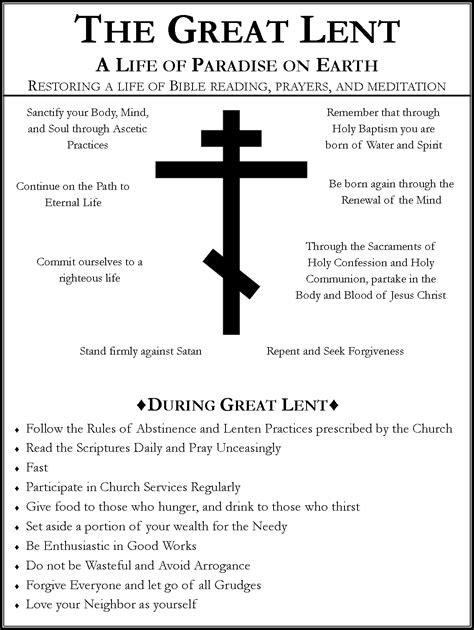 St Michaels Orthodox Church The Great Lent Poster