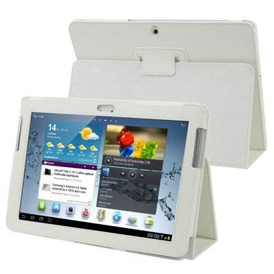 Housse Cuir Samsung Galaxy Tab 2 10 1 P5100 Support Blanc Cdiscount