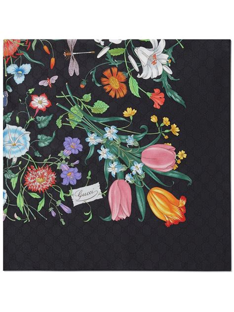 Gucci Flora Print Silk Scarf Farfetch