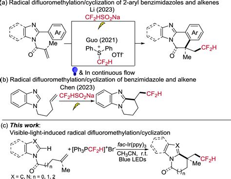 Visible Light Induced Radical Cascade Difluoromethylation Cyclization