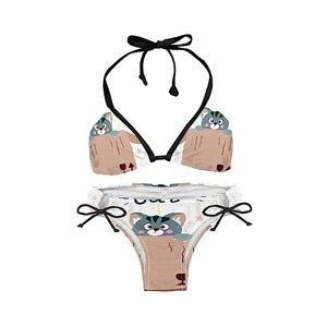 Suojapuku Bikini Da Donna Costume Da Bagno A Due Pezzi Gatto In Un