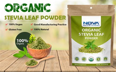 Nova Nutritions Certified Organic Stevia Leaf Powder 16 Oz 454 Gram