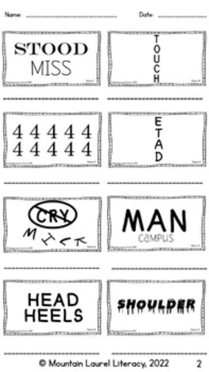 rebus word puzzles brain teasers  language high school middle school
