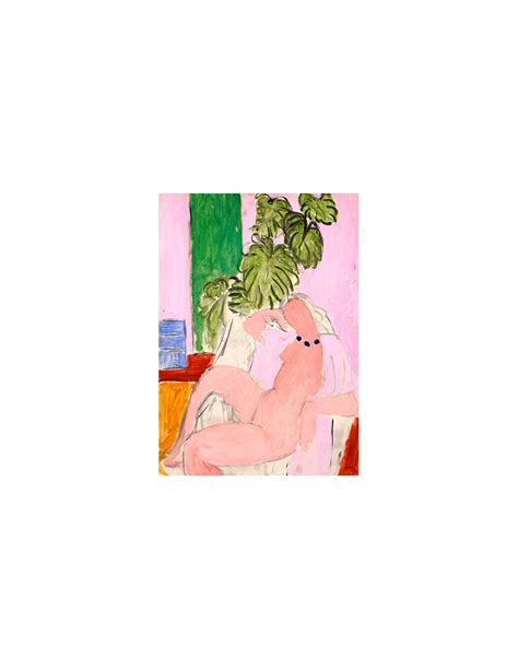 Nude In An Armchair With A Green Plant