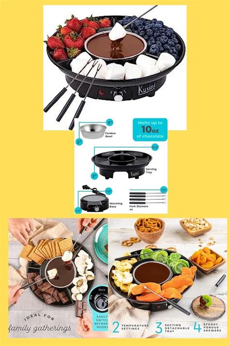 Kusini Electric Fondue Pot Set Chocolate Fondue Kit Temperature