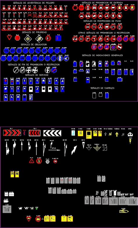 Road Signs DWG Block For AutoCAD Designs CAD