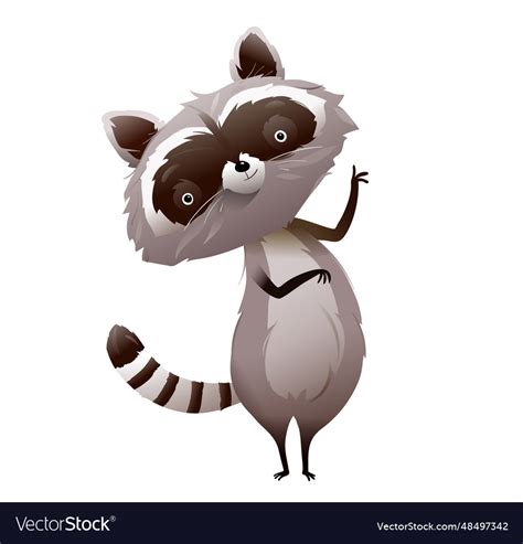 Cute Baby Raccoon Bandit Kids Character Cartoon Vector Image