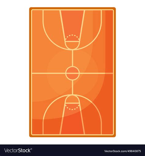 Basketball top view field icon cartoon Royalty Free Vector