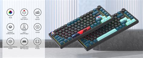 Amazon Mosptnspg TKL Wired Mechanical Keyboard RGB Backlit Gasket Mount Key Hot