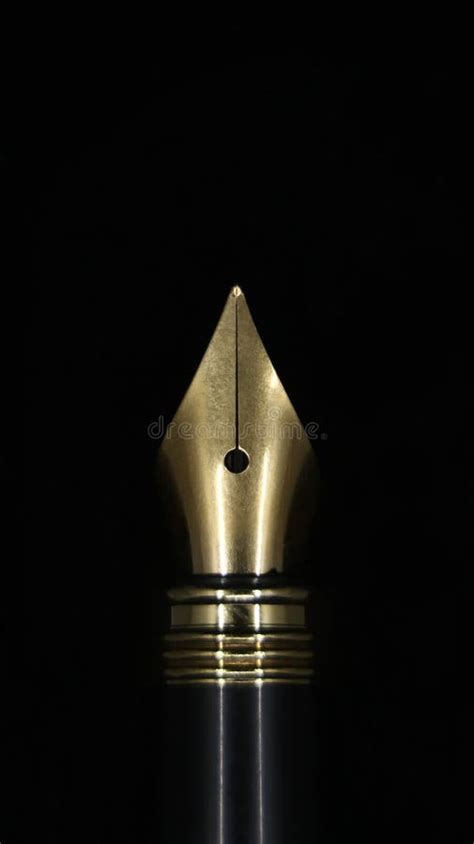 Gold Tip of a Luxury Fountain Ink Pen Stock Photo - Image of isolated ...