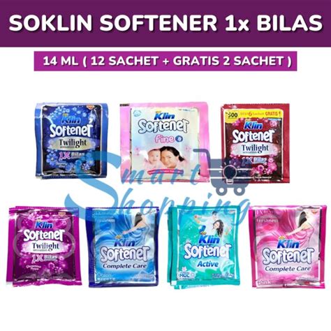 SOKLIN SOFTENER 1x BILAS 14 ML 12 SACHET GRATIS 2 SACHET