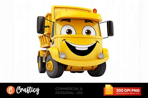 Yellow Dumper Happy Face Clipart Design Graphic By Graftify Creative