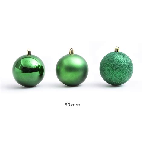 30er Set Weihnachtskugeln D80 mm New Alpine Tannengrün Baumschmuck