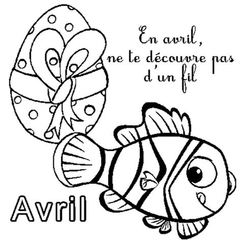 Coloriage Poisson Avril en Ligne Gratuit à imprimer