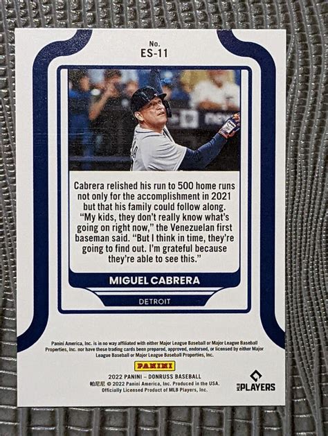 2022 Donruss Miguel Cabrera Elite Series Vector Parallel EBay