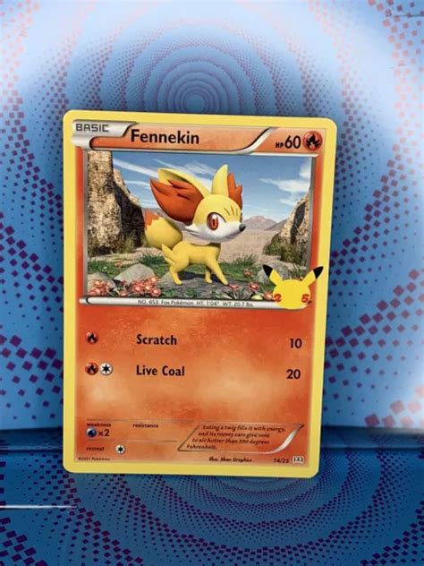 CARTE POKÉMON FENNEKIN 14 25 McDonalds 25th Anniversary non Holo comme