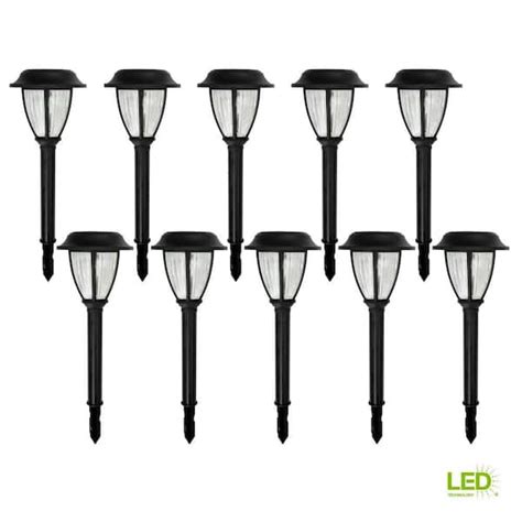 Hampton Bay Solar 5 Lumens Black Integrated LED Landscape Path Light