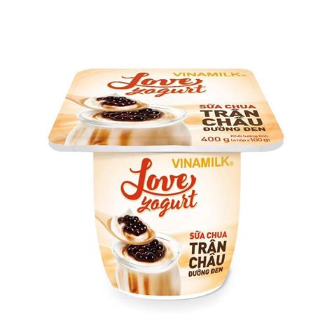 Sữa chua ăn Vinamilk Love yogurt trân châu đường đen 100g Genshai