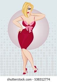 Pop Art Nude Woman Covers Breasts Stock Vector Royalty Free 572892466 Shutterstock