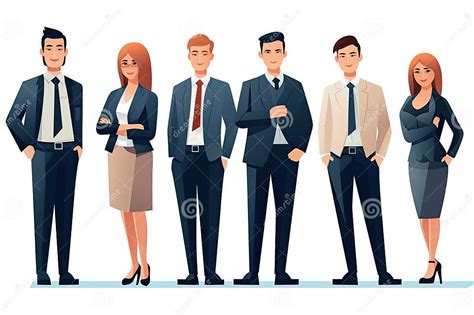 A Group Of Business People Standing Together Stock Illustration