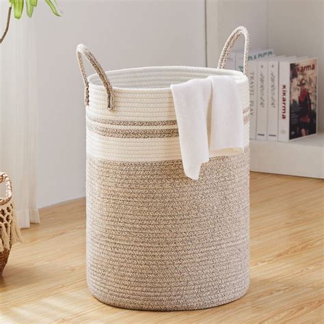 72l Large Woven Laundry Hamper By Fionas Magic Tall Cotton Rope