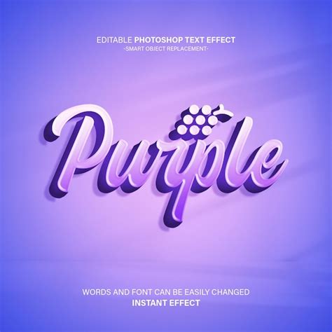 Effet De Texte Modifiable D Violet Blanc Psd Premium