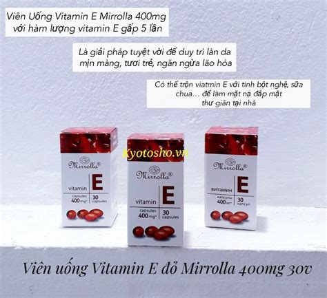 Viên Uống Vitamin E đỏ Mirrolla 400mg 30v T96