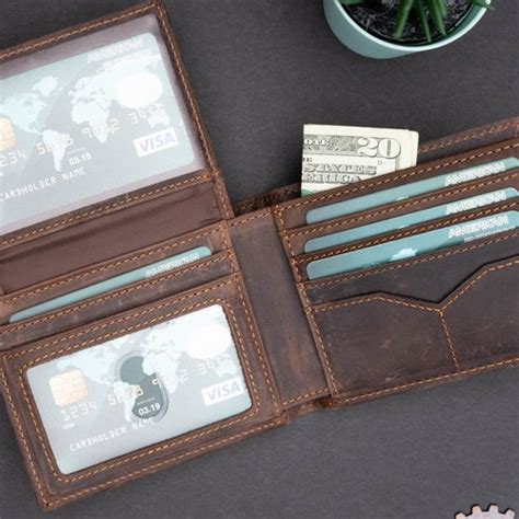 Personalized Wallet Mens Wallet Engraved Wallet Leather Etsy