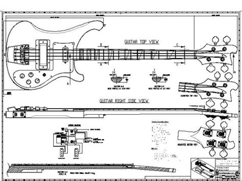 Rickenbacker 4003 Bass PDF Plans Blueprint Dimensions Lonely Star Guitars