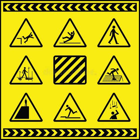 Segnali Di Pericolo 4 Di Rischio Illustrazione Vettoriale