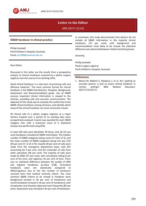 isbar handover  clinical practice