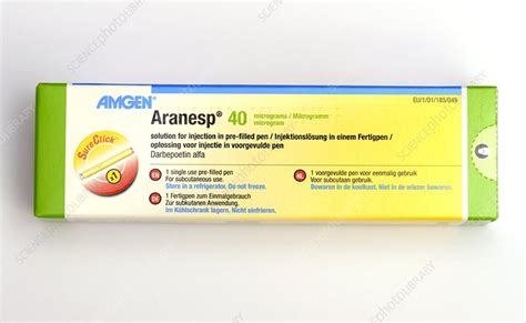 Aranesp injection to treat anaemia - Stock Image - C015/1626 - Science ...