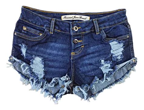 Shorts Jeans Feminino Curto Desfiado Parcelamento Sem Juros