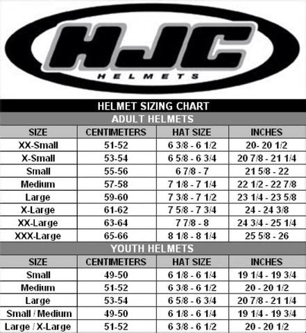 Smith Helmet Sizing Chart