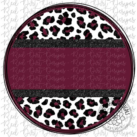 Mascot Team Blank Leopard Maroon Black Circle Logo Png Sublimation File