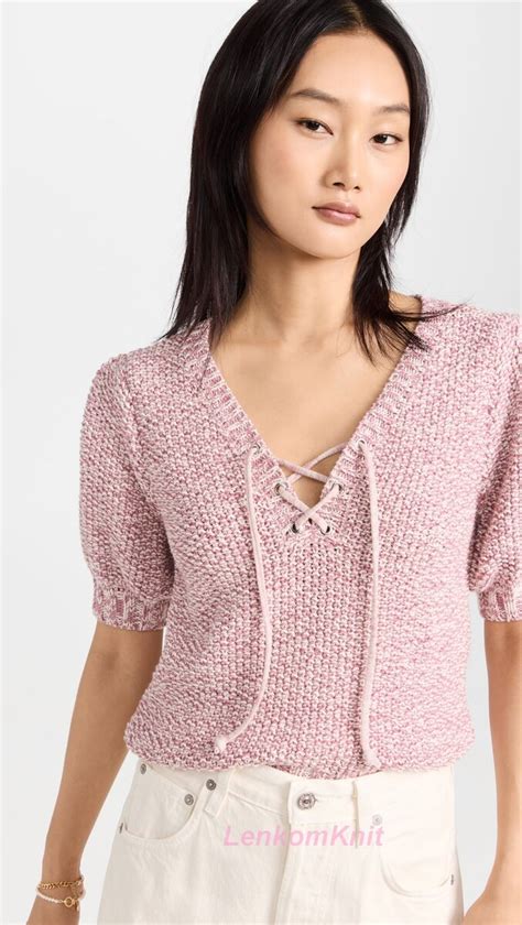 Пуловер с коротким рукавом. Обзор модели - Вязание спицами LenkomKnit