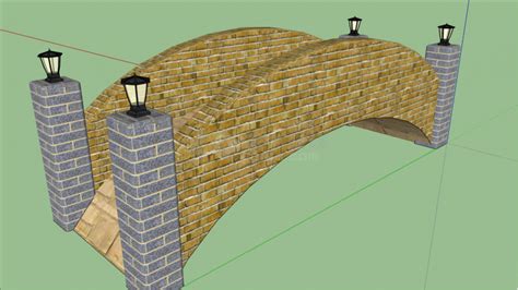 石质小型拱桥建筑su模型景观小品土木在线