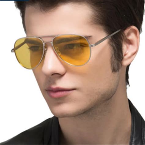 Comfortable Night Vision Glasses Driving Yellow Lens Classic Anti Glare ...