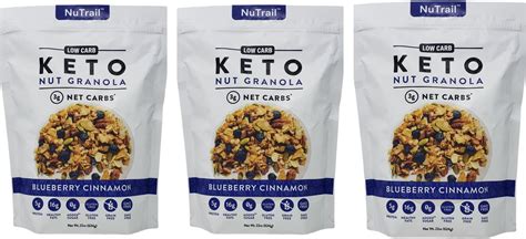 Low Karb Nutrail Keto Blueberry Nut Granola Healthy Breakfast Cereal Low Carb