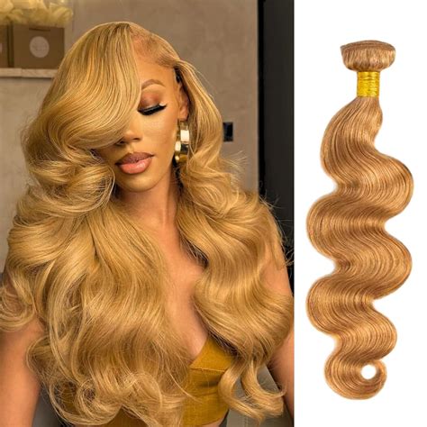 Amazon ALHER Color 27 Honey Blonde Bundles Human Hair Body Wave