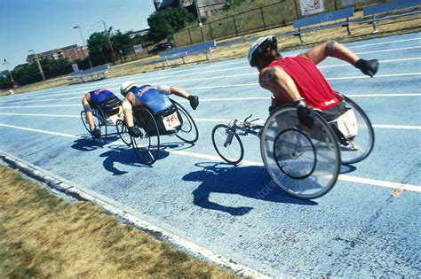 Wheelchair racing - Stock Image - P960/0841 - Science Photo Library