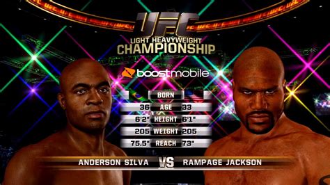 UFC Undisputed 3 Gameplay Rampage Jackson Vs Anderson Silva YouTube